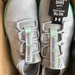 Under Armour Light Gray and Mint Sneakers